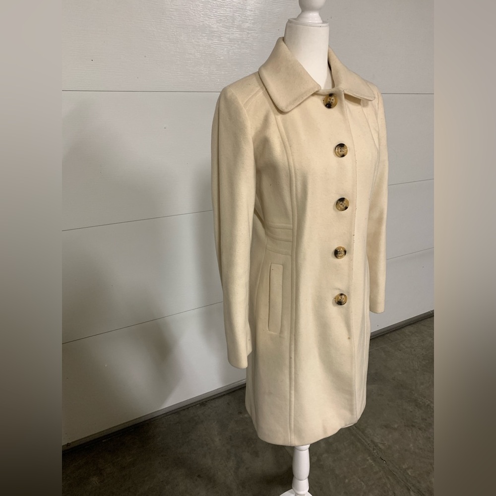 SOLD! Anne Klein Wool Cashmere Ivory Coat - 6